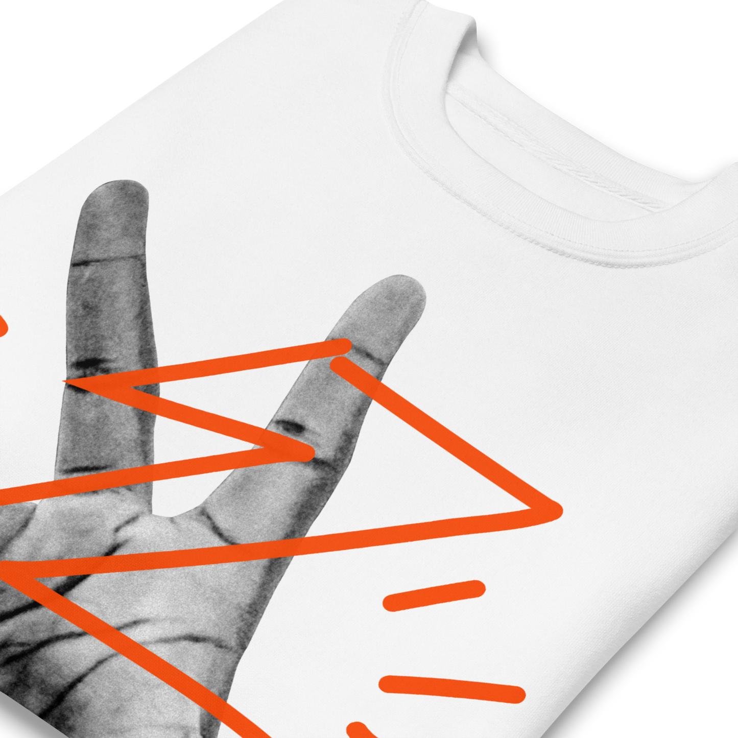 Treball Crewneck - Orange/White