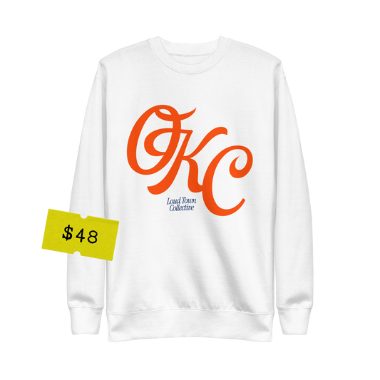 The City Crewneck - Orange/White