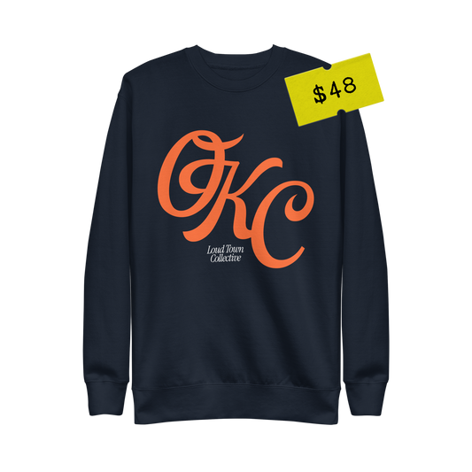 The City Crewneck - Orange/Navy