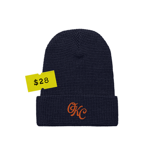 OKC Waffle Beanie - Navy